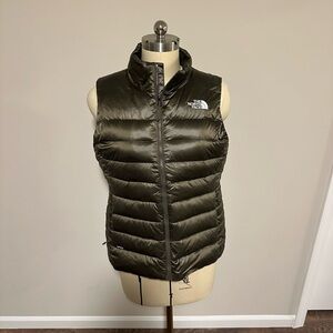 The North Face Olive Green Puffer Vest